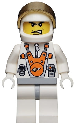 Preowned LEGO® Minifigure – Space mm009 Mars Mission Astronaut w/Helmet and Angry Black Eye