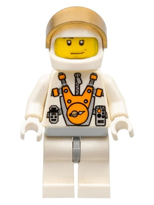 Preowned LEGO® Minifigure – Space mm015 Mars Mission Astronaut w/Helmet Metallic Gold Visor