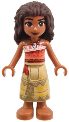 Preowned LEGO® Minifigure – Disney moa005 Moana & Sienna& - Mini Doll, Coral and White Strapless Top, Tan Long