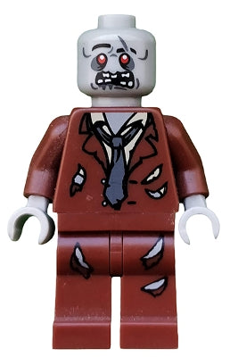 Preowned LEGO® Minifigure – Holiday & Event mof018 Zombie Reddish Brown Suit