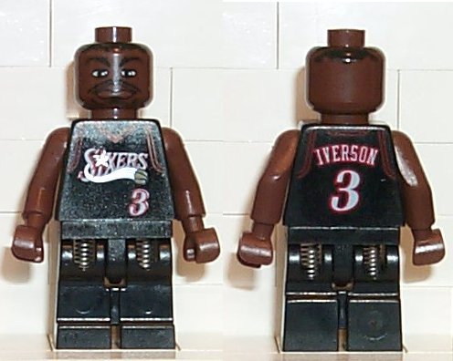 Preowned LEGO® Minifigure – Sports nba010 NBA Allen Iverson Philadelphia 76ers 3 (Black Uni