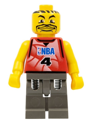 Preowned LEGO® Minifigure – Sports nba030 NBA Player Number 4 w/Dark Gray Legs