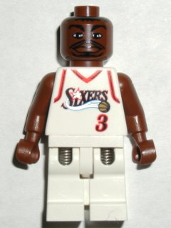 Preowned LEGO® Minifigure – Sports nba037 NBA Allen Iverson Philadelphia 76ers 3 (White Uni