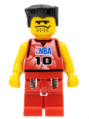 Preowned LEGO® Minifigure – Sports nba045 NBA Player Number 10 w/Red Legs