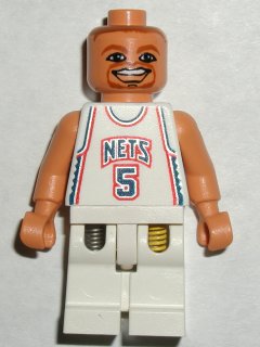 Preowned LEGO® Minifigure – Sports nba047 NBA Jason Kidd Jersey Nets 5 (White Uniform)
