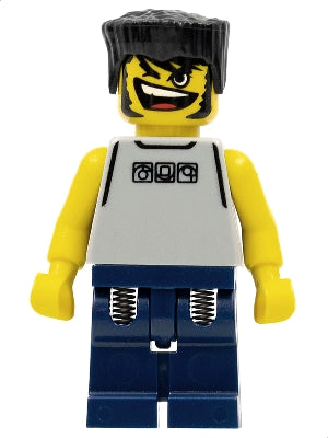 Preowned LEGO® Minifigure – Sports nba048 Basketball Street Player Light Gray Torso and Dar