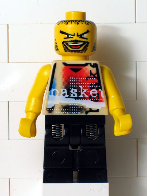 Preowned LEGO® Minifigure – Sports nba049 Basketball Street Player Tan Torso and black Legs