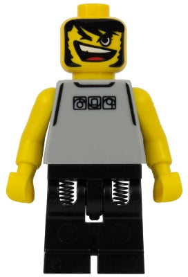 Preowned LEGO® Minifigure – Sports nba056 Basketball Street Player Light Gray Torso and Bla