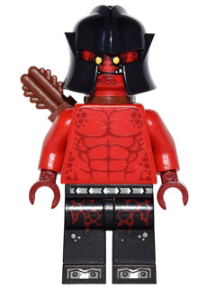 Preowned LEGO® Minifigure – NEXO KNIGHTS nex042 Crust Smasher Bare Chest Black Legs Reddish