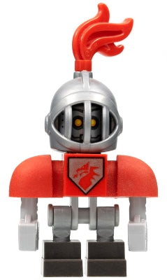 Preowned LEGO® Minifigure – NEXO KNIGHTS nex049 Macy Bot Red Shoulders Flat Silver Helmet