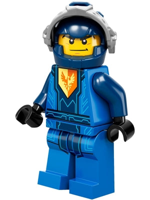Preowned LEGO® Minifigure – NEXO KNIGHTS nex083 Clay Moorington Dark Blue Helmet Flat Silve