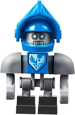 Preowned LEGO® Minifigure – NEXO KNIGHTS nex090 Clay Bot Dark Bluish Gray Shoulders Blue Vi