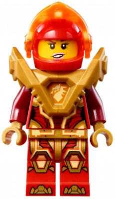 Preowned LEGO® Minifigure – NEXO KNIGHTS nex133 Macy Halbert Trans-Neon Orange Visor Pearl
