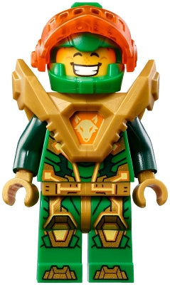 Preowned LEGO® Minifigure – NEXO KNIGHTS nex152 Aaron Fox Trans-Neon Orange Visor Pearl Gol