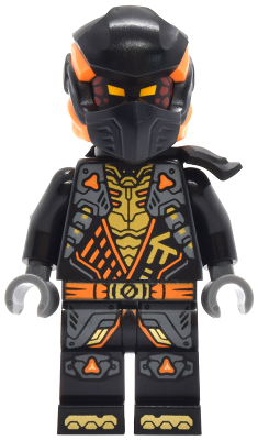Preowned LEGO® Minifigure – NINJAGO njo0936 (Cole - Dragons Rising, Tunic with Shoulder Armor, Head Wrap, Scabbard)
