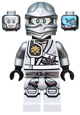 Preowned LEGO® Minifigure – NINJAGO njo0251 Zane Titanium Ninja Light Bluish Gray Scabbard