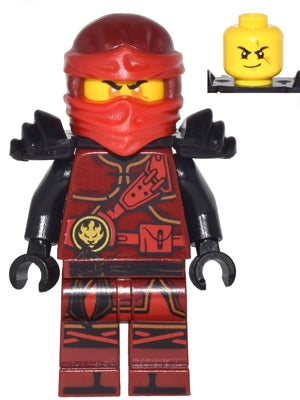 Preowned LEGO® Minifigure – NINJAGO njo0277 Kai Hands of Time Black Armor Dual Sided Head