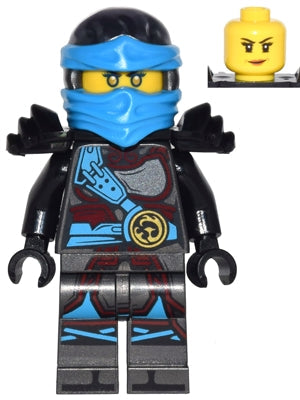 Preowned LEGO® Minifigure – NINJAGO njo0279 Nya Hands of Time Black Shoulder Dual Sided Head
