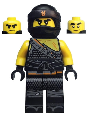 Preowned LEGO® Minifigure – NINJAGO njo0460 Cole Hunted Orange Asian Symbol on Bandana