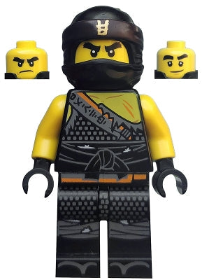 Preowned LEGO® Minifigure – NINJAGO njo0472 Cole Hunted Gold Asian Symbol on Bandana