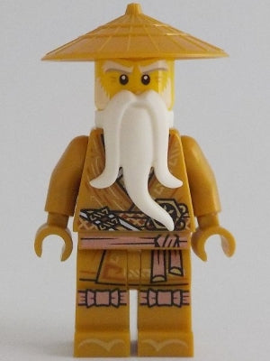 Preowned LEGO® Minifigure – NINJAGO njo0731 Wu Sensei Pearl Gold Robe White Beard