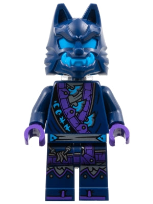 Preowned LEGO® Minifigure – NINJAGO njo0869 Wolf Mask Claw Warrior - Dark Blue and Dark Azure Mask, Neck Bracket