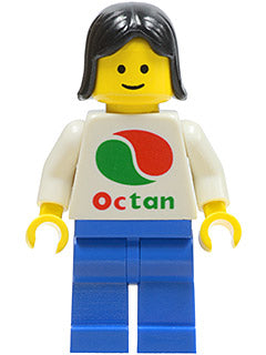 Preowned LEGO® Minifigure – Town oct010 Octan White Logo Blue Legs Black Female Hair