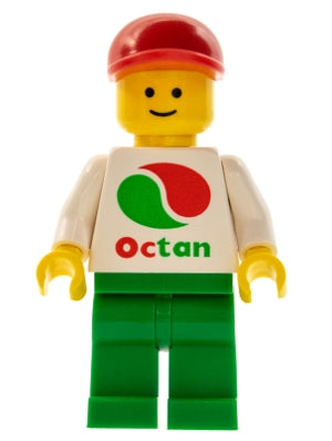 Preowned LEGO® Minifigure – Town oct012NEW Octan White Logo Green Legs Red Cap Short Bill