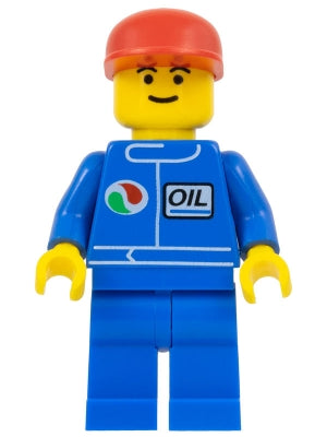 Preowned LEGO® Minifigure – Town oct017 Octan Blue Oil Blue Legs Red Cap