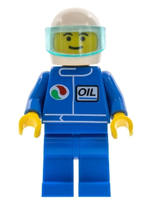 LEGO® Minifigure Town oct021 Octan Blue Oil Blue Legs White Helmet Trans-Light B