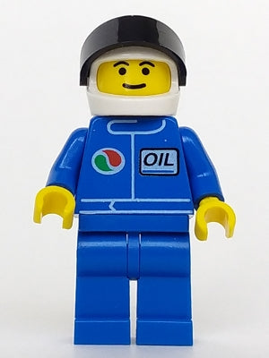Preowned LEGO® Minifigure – Town oct022 Octan Blue Oil Blue Legs White Helmet Black Visor