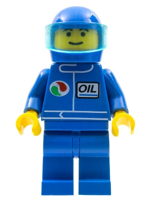 Preowned LEGO® Minifigure – Town oct023 Octan Blue Oil Blue Legs Blue Helmet Trans-Light Bl