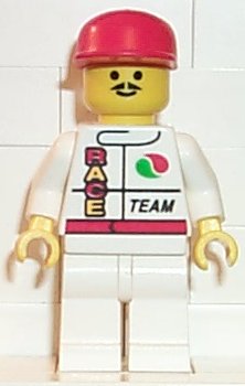 Preowned LEGO® Minifigure – Town oct024 Octan Race Team White Legs Red Cap