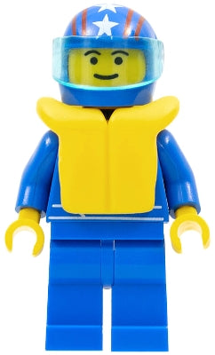 Preowned LEGO® Minifigure – Town oct037a Octan Blue Oil Blue Legs Life Jacket Blue Helmet 4