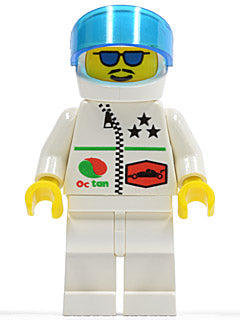 Preowned LEGO® Minifigure – Town oct038 Octan Stars White Legs White Helmet Trans-Dark Blue