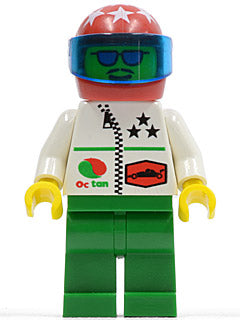Preowned LEGO® Minifigure – Town oct042 Octan Stars Green Legs Red Helmet 7 White Stars Tra