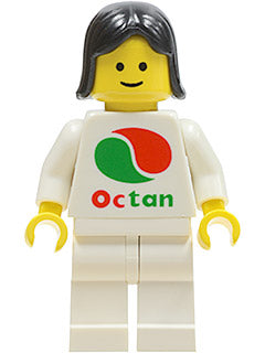 Preowned LEGO® Minifigure – Town oct046 Octan White Logo White Legs Black Female Hair
