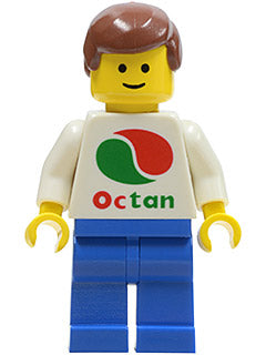 Preowned LEGO® Minifigure – Town oct047 Octan White Logo Blue Legs Reddish Brown Male Hair