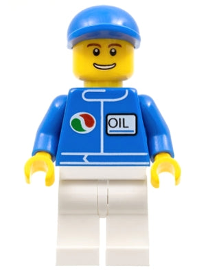 Preowned LEGO® Minifigure – Town oct054 Octan Blue Oil White Legs Blue Short Bill Cap