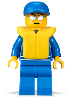 Preowned LEGO® Minifigure – Town oct056 Octan Blue Oil Blue Legs Life Jacket Blue Short Bil