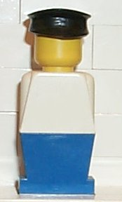 Preowned LEGO® Minifigure – LEGO®LAND old005 LEGO®land White Torso Blue Legs Black Hat