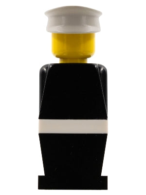 Preowned LEGO® Minifigure – LEGOLAND old009a LEGOLAND Black Torso Black Legs White Hat Whit