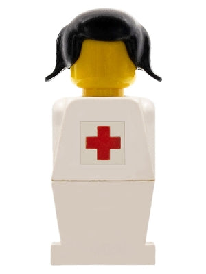 Preowned LEGO® Minifigure – LEGOLAND old046s LEGOLAND White Torso White Legs Black Pigtails