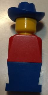 Preowned LEGO® Minifigure – LEGOLAND old051 LEGOLAND Red Torso Blue Legs Blue Cowboy Hat