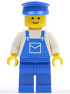 Preowned LEGO® Minifigure – Town ovr034 Overalls Blue w/Pocket Blue Legs Blue Hat