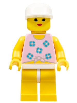 LEGO® Minifigure Town par005 Blue Flowers Yellow Legs White Cap
