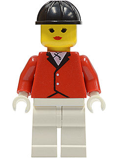 LEGO® Minifigure Town par012 Red Riding Jacket White Legs Black Construction Hel
