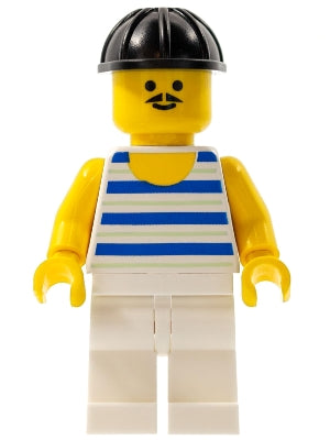 LEGO® Minifigure Town par026 Horizontal Blue and Light Green Stripes White Legs