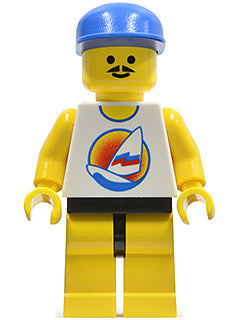 Preowned LEGO® Minifigure – Town par030 Surfboard on Ocean Yellow Legs Blue Cap