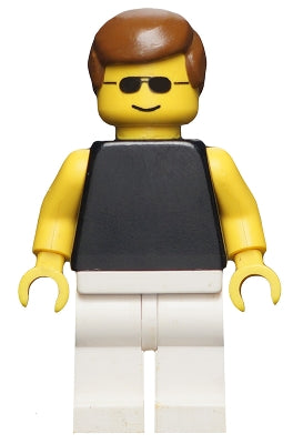 Preowned LEGO® Minifigure – Town par035 Plain Black Torso w/Yellow Arms White Legs Sunglass